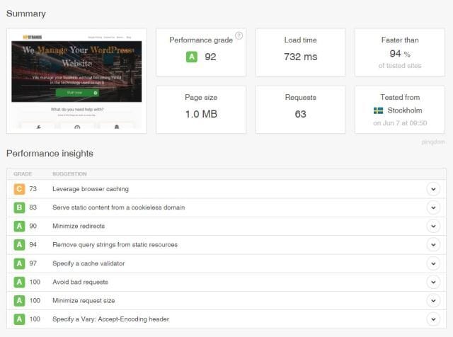 pingdom wordpress website page speed test wpstrands result pingdom wordpress website page speed test wpstrands result