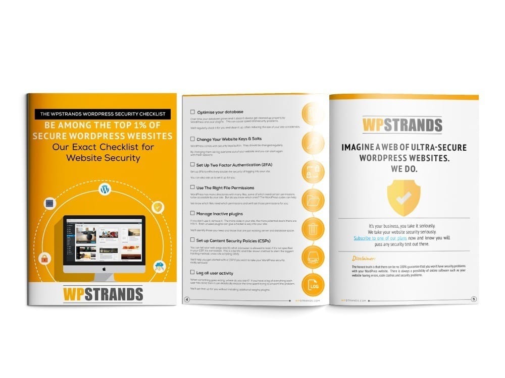 WPStrands WordPress security checklist open book