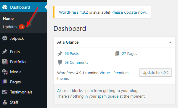 Find WordPress Updates to make wordpress more secure