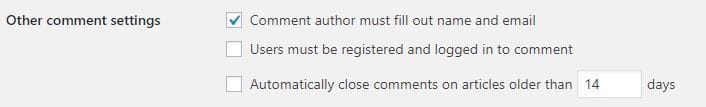 settings to limit wordpress comment spam